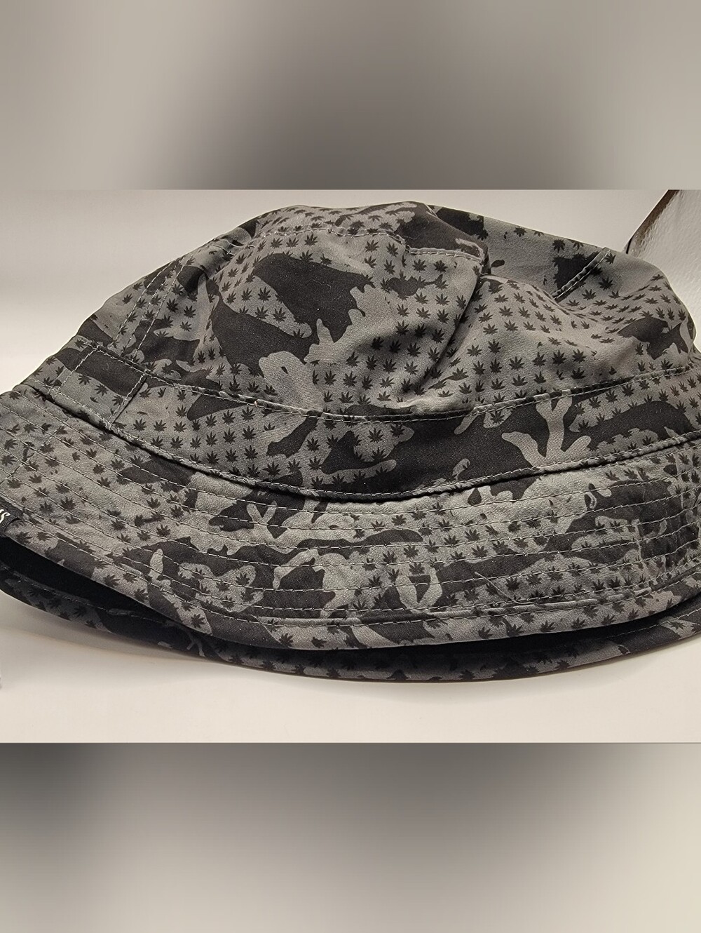 Men's Black & Gray Camo Bucket Hat - No Bad Ideas - Hidden Pocket